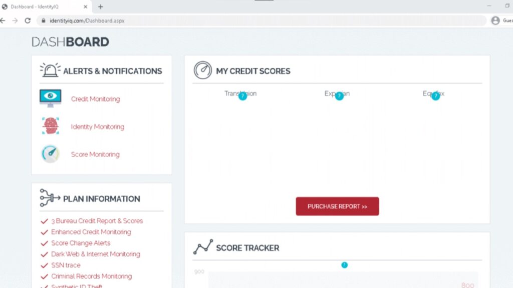 Identity IQ dashboard